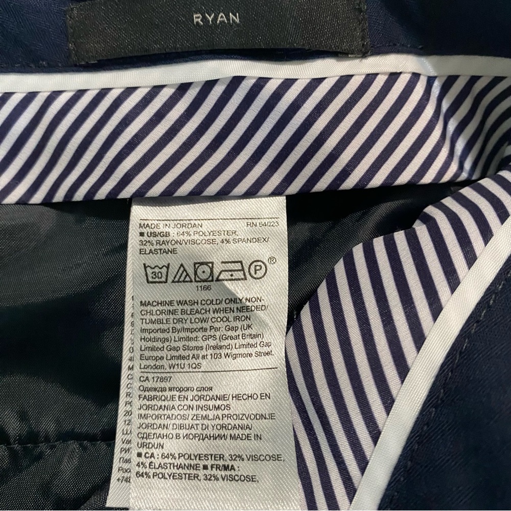 Banana Republic Navy Blue Plaid Ryan Dress Slim Ankle Pants Sz 6 Stretch Fabric - Picture 11 of 12